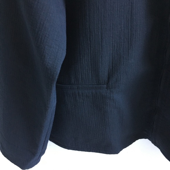 Eileen Fisher Crepe Zip Up Mock Neck Collar Lightweight Jacket Black Large - Picture 5 of 15